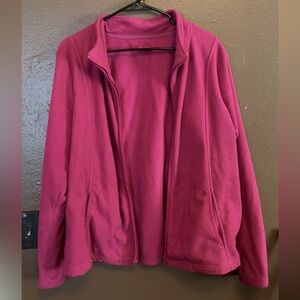 Women’s Fuchsia Fleece Jacket - Lightweight Zip Front